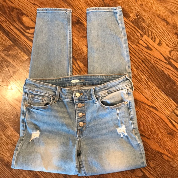 Old Navy Rockstar Super Skinny Button Up Jeans - Picture 2 of 9